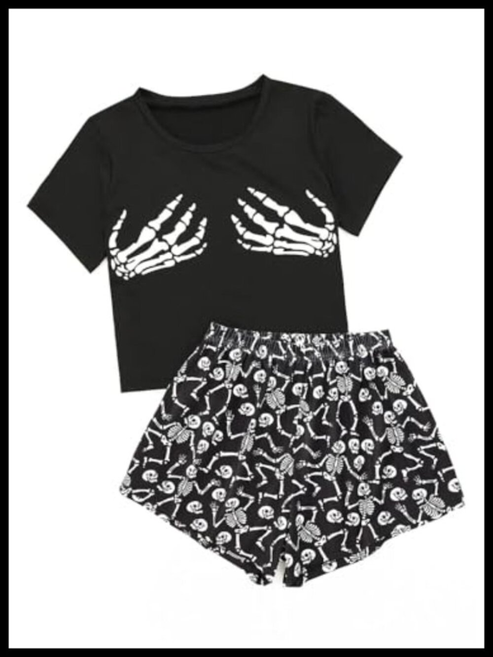 Women's Soft Lightweight Short Sleeve Pajama Set Round Neck Elastic Waist